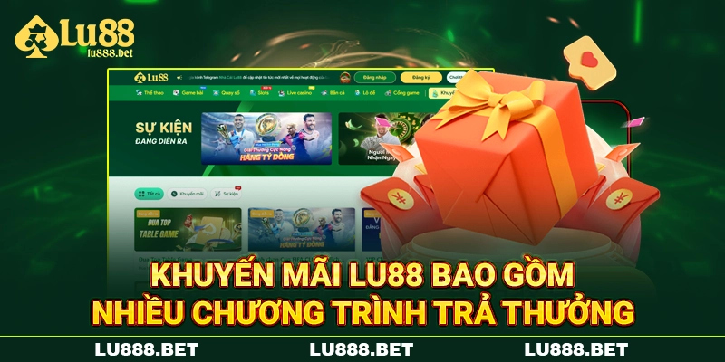 Khuyến mãi LU88 bao gồm nhiều chương trình trả thưởng